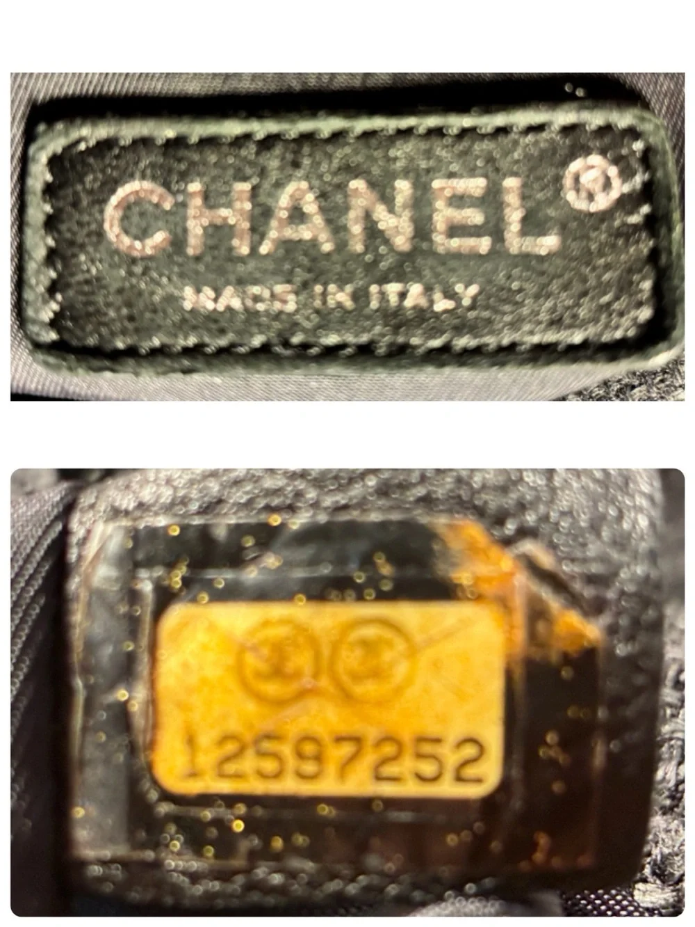 Authentic Chanel Biarritz quilted canvas bowler bag.
